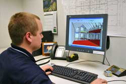 The building process begins by engineering the home on a 3D computer system.